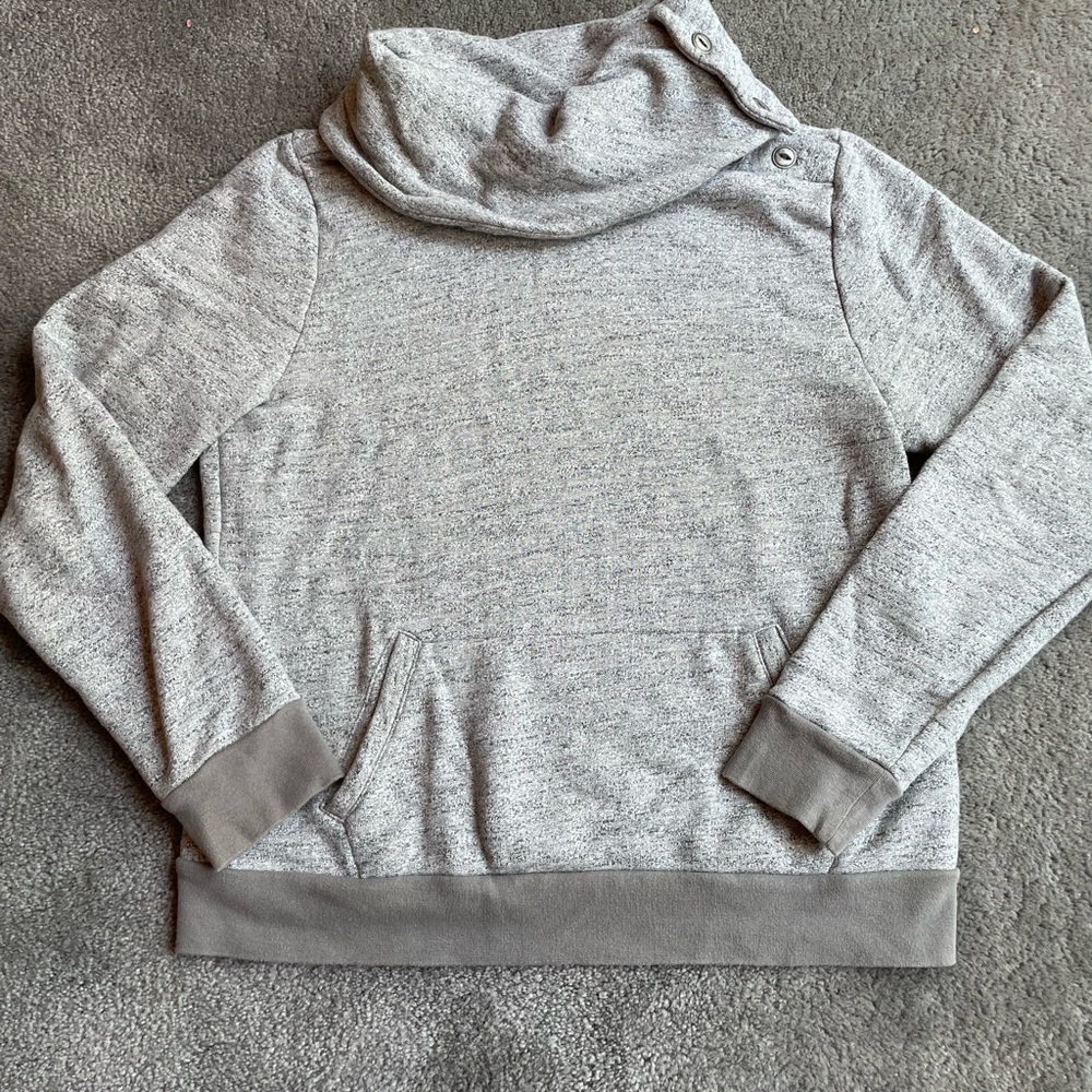 L.L. Bean Heather Gray Cowl Neck Sweater